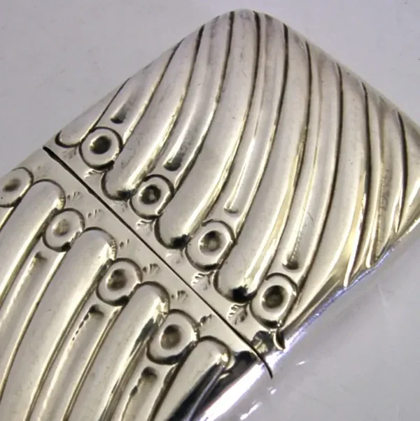 ENGLISH VICTORIAN SOLID STERLING SILVER CARD CASE 1885 ANTIQUE BEAUTIFUL