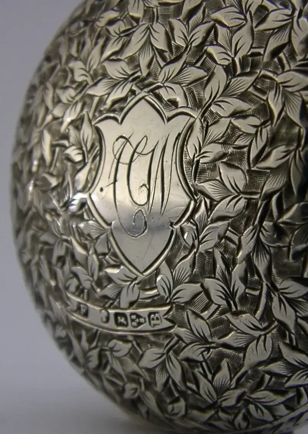 STUNNING RARE ENGLISH VICTORIAN STERLING SILVER COIN BOX PURSE 1885 ANTIQUE