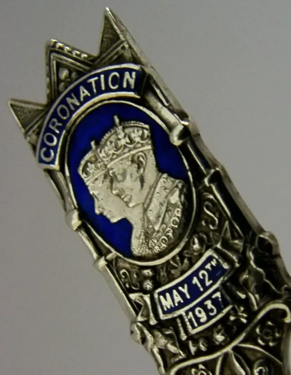 ENGLISH STERLING SILVER ROYAL SPOON 1936 ANTIQUE CORONATION KING GEORGE VI