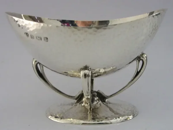 STUNNING ENGLISH STERLING SILVER ARTS & CRAFTS DISH BOWL 1905 ANTIQUE 146g