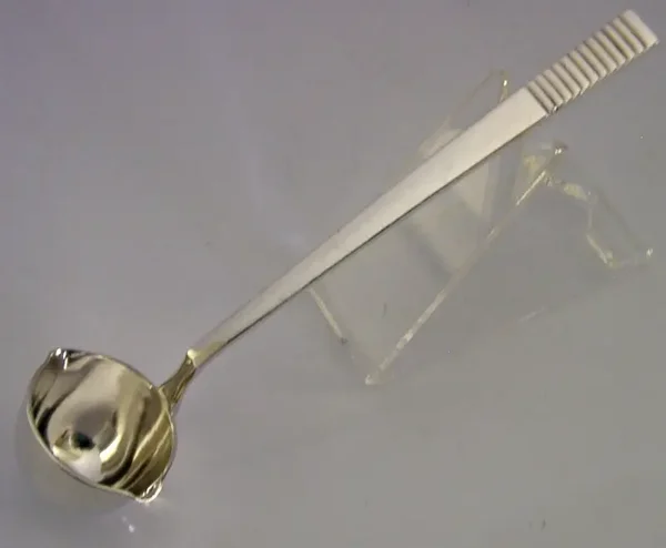 RARE GEORG JENSEN STERLING SILVER PARALLEL RELIEF PATTERN LADLE 1931 ARTS DECO