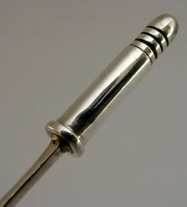 ENGLISH SOLID STERLING SILVER BULLET SPOON 1926 ANTIQUE SHOOTING MILITARY