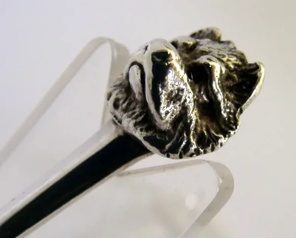 ENGLISH STERLING SILVER POMERANIAN DOG SPOON 1932 ANIMAL