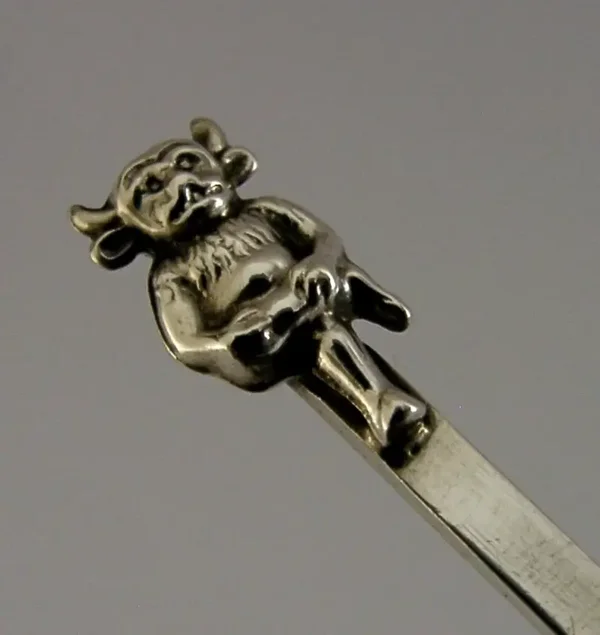 ENGLISH STERLING SILVER LINCOLN IMP SPOON 1918 ANTIQUE
