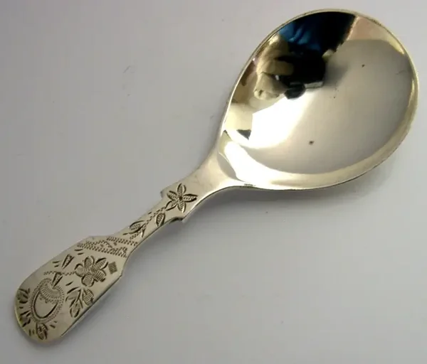 LOVELY QUALITY ENGLISH SOLID STERLING SILVER ACORN CADDY SPOON 1958