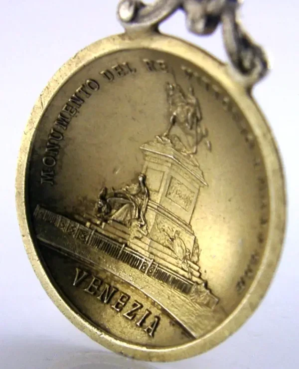 VENICE ITALY SOLID SILVER GILT LION of SAINT MARK SOUVENIR SPOON c1910 ANTIQUE