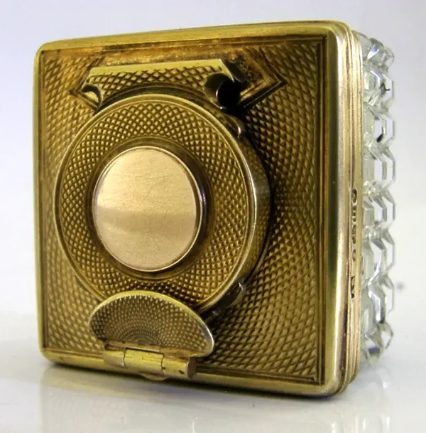 WILLIAM IV 1835 ANTIQUE STERLING SILVER GILT TRAVELLING INKWELL SUPERB