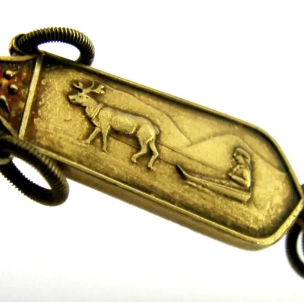 NORWEGIAN 830S SOLID SILVER GILT SLEDGING SPOON CHRISTMAS GIFT MH 830