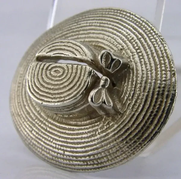 PRETTY ENGLISH SOLID STERLING SILVER STRAW HAT MENU HOLDER 2018 19g