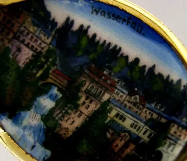 AUSTRIAN SOLID SILVER BAD GASTEIN ENAMEL SOUVENIR SPOON 1920s HAND PAINTED