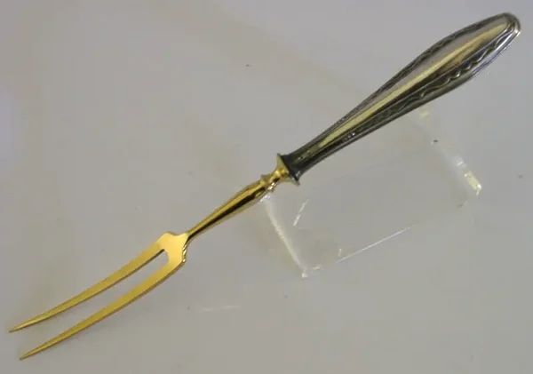 GERMAN 800 SILVER HANDLED PICKLE FORK c1920
