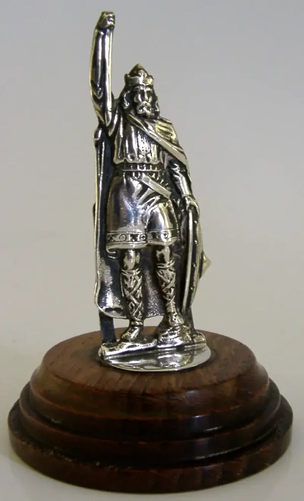 RARE ENGLISH STERLING SILVER KING ALFRED MENU HOLDER 1901 ANTIQUE 50g