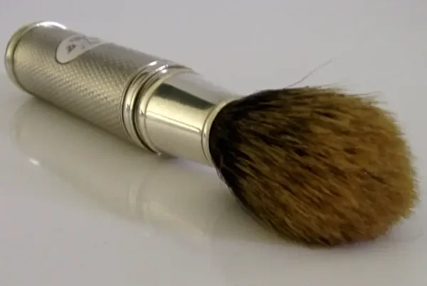 1862 ANTIQUE STERLING TRAVELLING SILVER SHAVING BRUSH CRESTED SUPERB