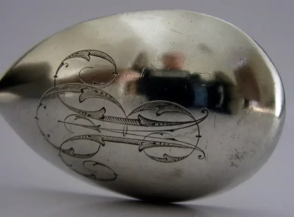HEAVY RARE RUSSIAN SOLID SILVER SERVING SPOON 1896 ANTIQUE 86g