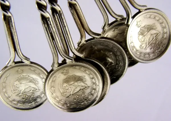 MIDDLE EASTERN ARABIC ANTIQUE SOLID SILVER COIN SPOONS c1930 ANTIQUE 38g