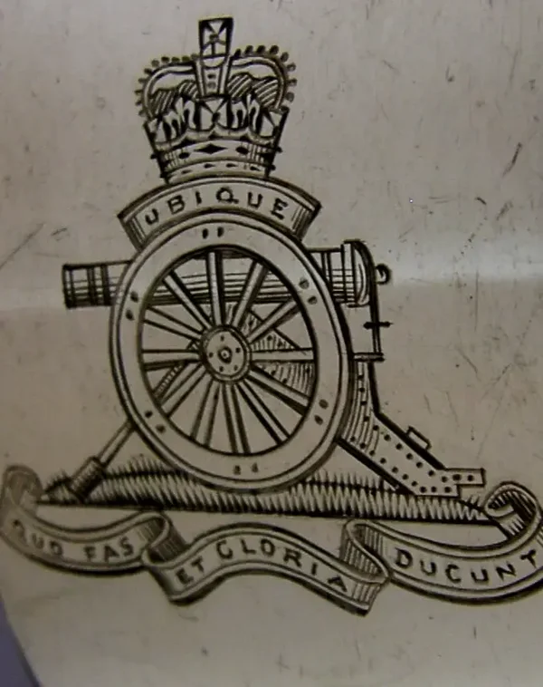 SUPERB HEAVY 58g STERLING SILVER MILITARY NAPKIN RING ROYAL ARTILLERY 1967