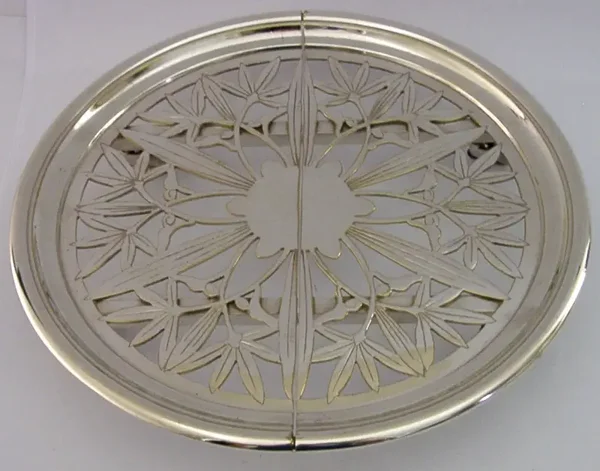 QUALITY CHRISTOFLE EXTENDING SILVER PLATE SERVING DISH STAND ART DECO c1920