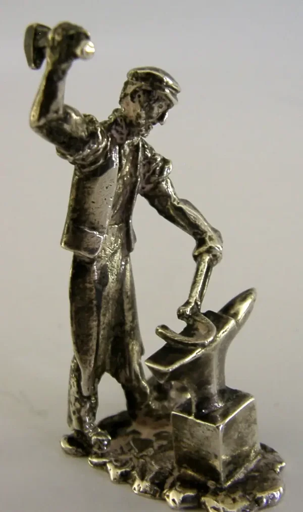 RARE SOLID STERLING SILVER BLACKSMITH PLACE CARD MENU HOLDER 1980 T C JARVIS