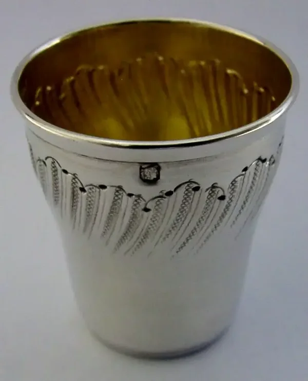 FRENCH SOLID STERLING SILVER TOT SHOT CUP c1910 BARWARE