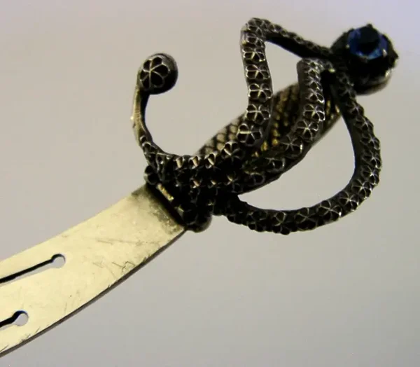 CHARLES HORNER ENGLISH STERLING SILVER BOOKMARK PAGE MARKER 1905 ANTIQUE