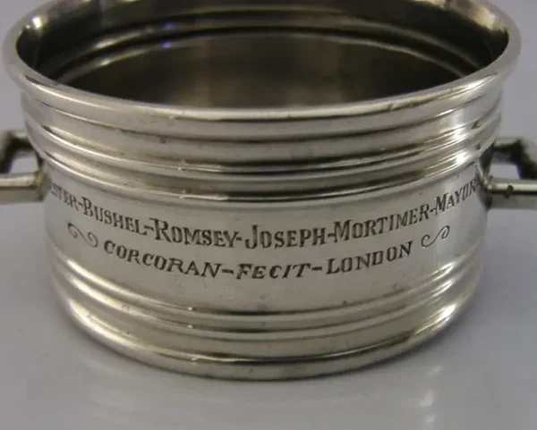 UNUSUAL ENGLISH STERLING SILVER MINI REPLICA ROMSEY BUSHEL MEASURE 1915 ANTIQUE
