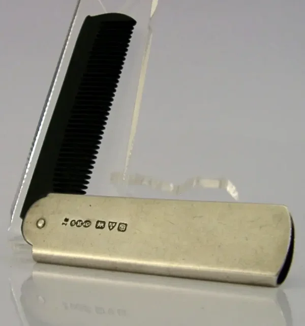 RARE SAMPSON MORDAN STERLING SILVER MOUSTACHE COMB 1903 RARE ANTIQUE