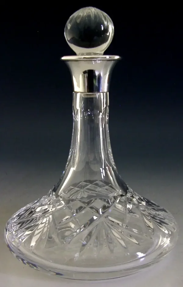 SUPERB STERLING SILVER TOPPED WHISKY SHIPS MINI DECANTER NOGGIN 1993 BARWARE