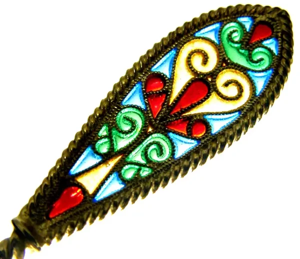 BEAUTIFUL SCANDINAVIAN STERLING SILVER GILT PLIQUE A JOUR SPOON c1960