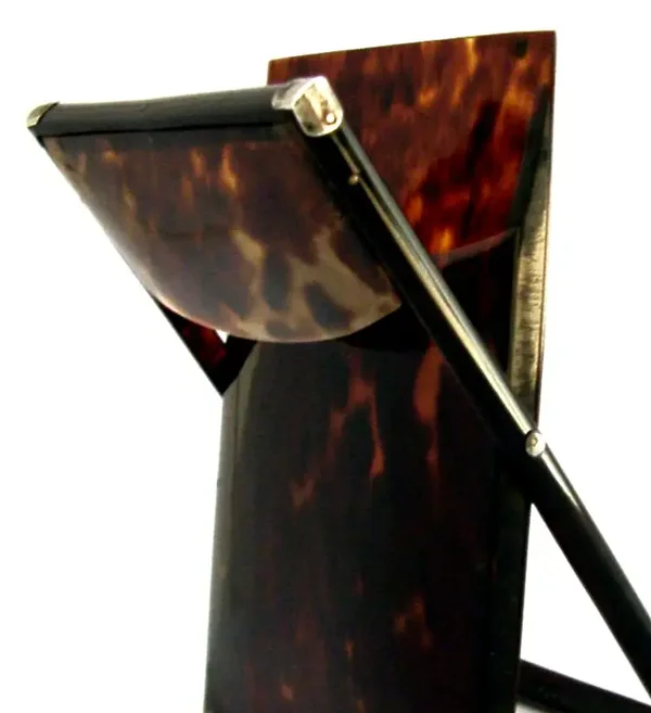 UNUSUAL ANTIQUE STERLING SILVER FAUX TORTOISESHELL CARD CIG CASE c1920 ART DECO