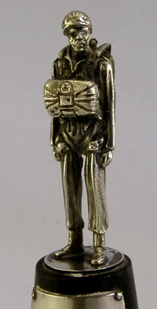 STERLING SILVER PARATROOPER COMANDO FIGURE BQMS (S/SGT) W Mc ORR MILITARY 1977
