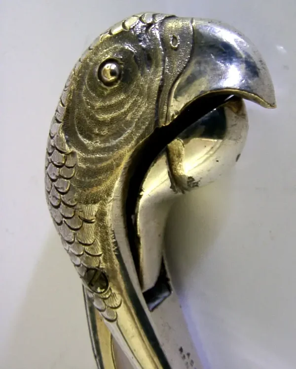 RARE ASPREY SILVER PLATED PARROT NUTCRACKER 1912 ENGLISH ANTIQUE 240g