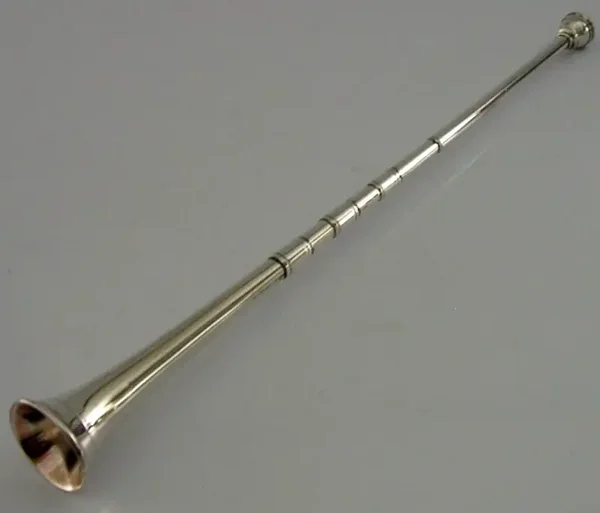 SAMPSON MORDAN STERLING SILVER HUNTING HORN FOX HORSE RIDING CHESTER 1910