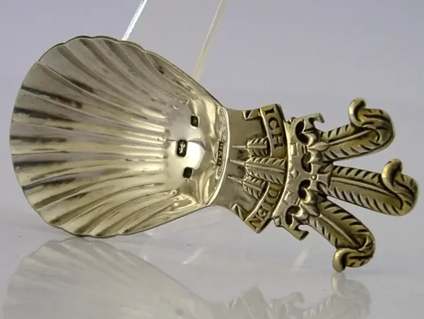 STERLING SILVER PRINCE KING CHARLES FEATHERS CADDY SPOON 1981 ROYALTY