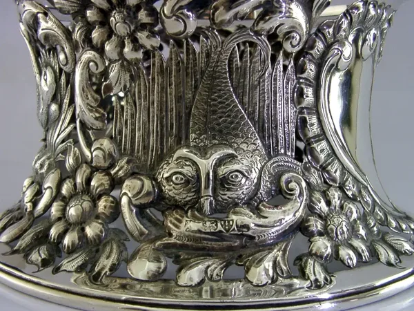 RARE 464g ENGLISH STERLING SILVER CHESTER DISH RING 1900 ANTIQUE VICTORIAN