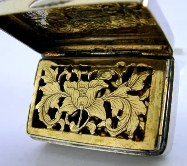 VERY RARE ANTIQUE CHINESE EXPORT STERLING SILVER VINAIGRETTE BOX c1840