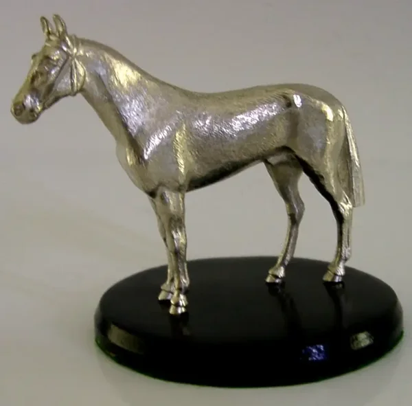 BEAUTIFUL 3 inch ENGLISH SOLID STERLING SILVER HORSE FIGURE 1971 RIDING 86g