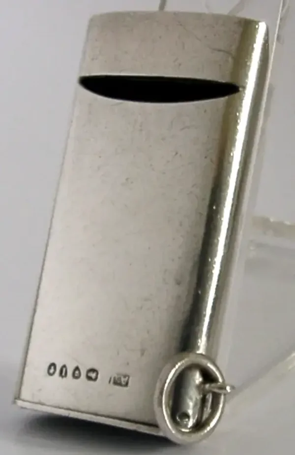 RARE LARGE STERLING SILVER COMBINATION WHISTLE VESTA CASE 1884 ANTIQUE