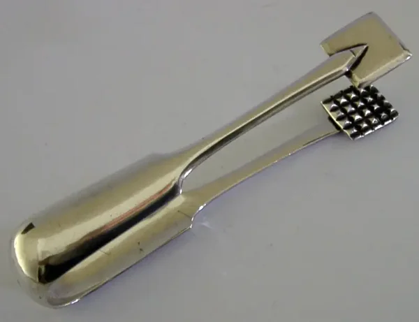 HEAVY 46g RUSSIAN 84 SOLID SILVER SUGAR TONGS 1880 ANTIQUE