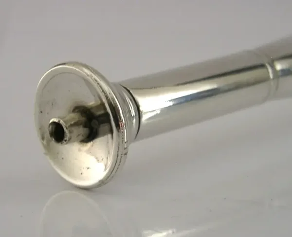LARGE BRAHAM STERLING SILVER TABLE CIGAR LIGHTER FOX HUNTING HORN 1894 ANTIQUE