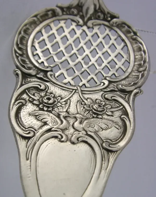 LARGE GERMAN 800 SOLID SILVER CAKE PASTRY SERVER BIRDS c1910 HEAVY 53g