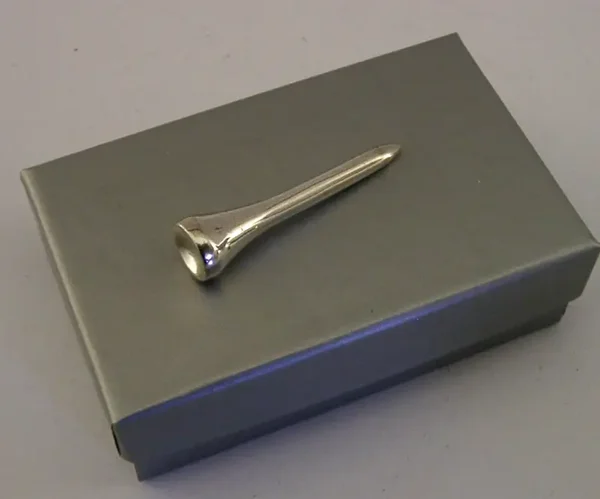 SCOTTISH NOVELTY STERLING SILVER GOLF TEE EDINBURGH 1994 BOXED UNUSUAL GOLFING