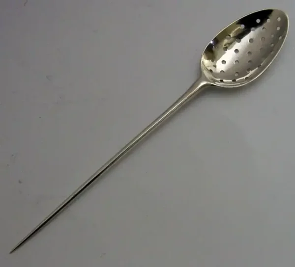 GEORGE II c1740 STERLING SILVER MOTE SPOON GEORGIAN ANTIQUE MINT