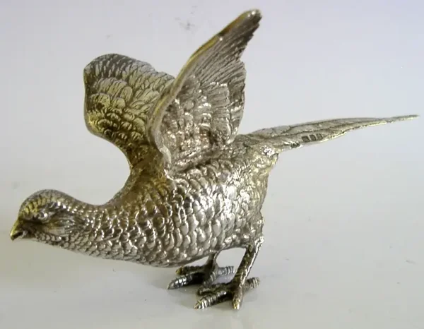 HEAVY 125g STERLING SILVER PHEASANT BIRD FIGURE 1958 HUNTING SHOOTING ENGLISH