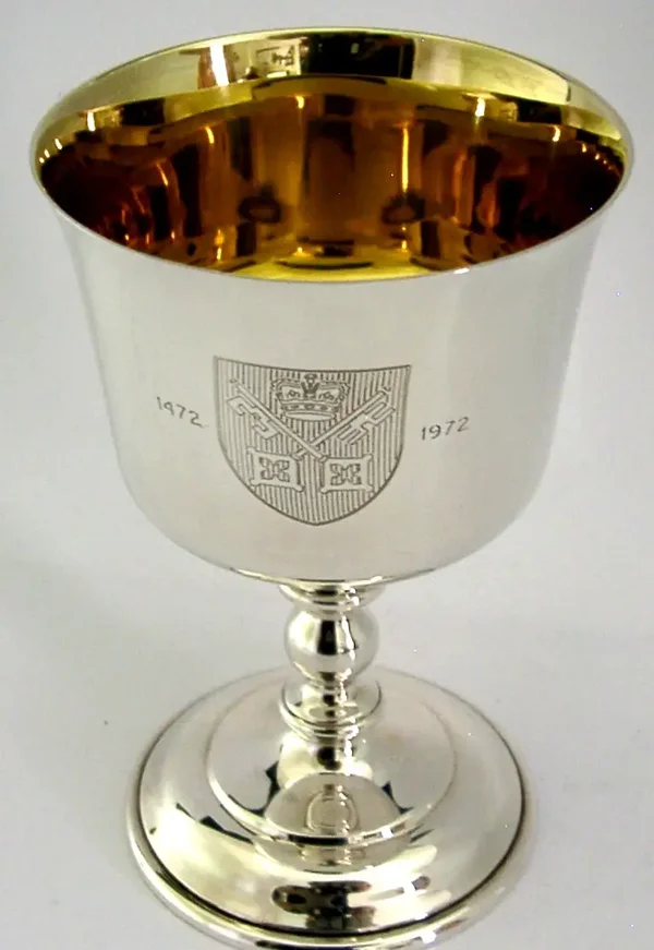 HEAVY BOXED 165g STERLING SILVER YORK WINE GOBLET CHALICE CUP 1973 BARWARE