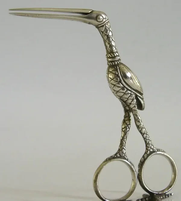 RARE STERLING SILVER UMBILICAL CORD CLAP TONGS c1900 MEDICAL MIDWIFE ANTIQUE
