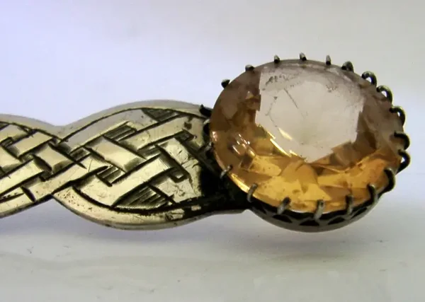 GLASGOW ARTS & CRAFTS SCOTTISH STERLING SILVER CITRINE LETTER OPENER 1948