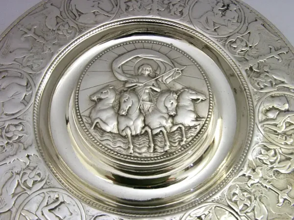 STUNNING ELKINGTON SILVER PLATED INKWELL STAND c1850 NEOCLASSICAL