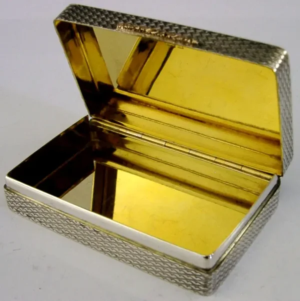 TOP QUALITY STYLISH SOLID STERLING SILVER & GOLD BOX 1967 ENGLISH 92g