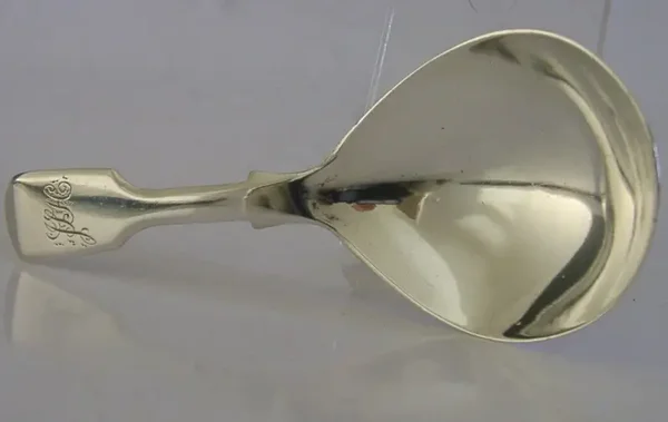 WILLIAM IV STERLING SILVER FIDDLE PATTERN CADDY SPOON 1837 ANTIQUE