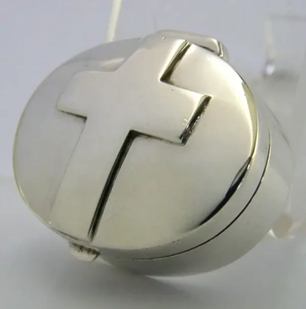 UNUSUAL ENGLISH STERLING SILVER CROSS CRUCIFIX RELIGIOUS BOX 2000